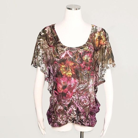 Cache Tops - Cache Ruffle Top